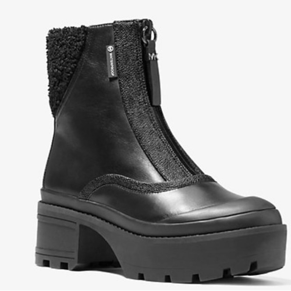 Never worn. Michael Kors Black Textured Ankle Boots